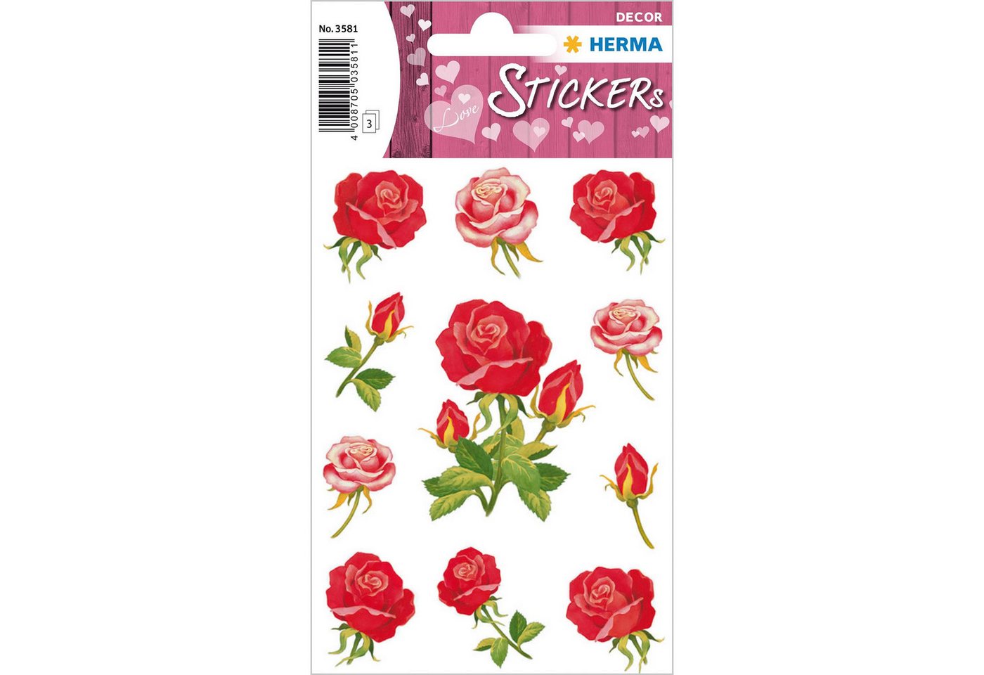 HERMA Sticker Herma Sticker DECOR Blumen Rosen 3 Bl