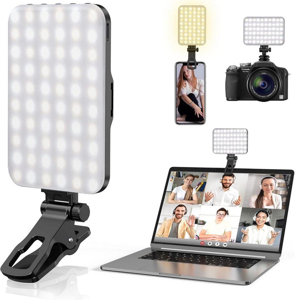 FELIXLEO Videoleuchte Selfie Licht 60 LED Fuelllicht Tragbares Clip On Licht fuer Handy Bild 5