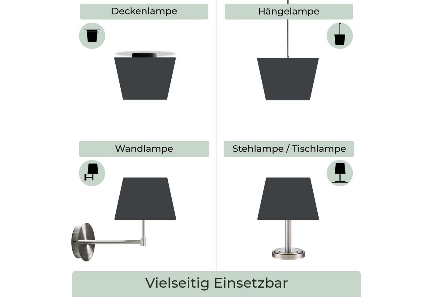 Wogati Lampenschirm Premium Stehlampe Lampenschirm Trapez Bild 3