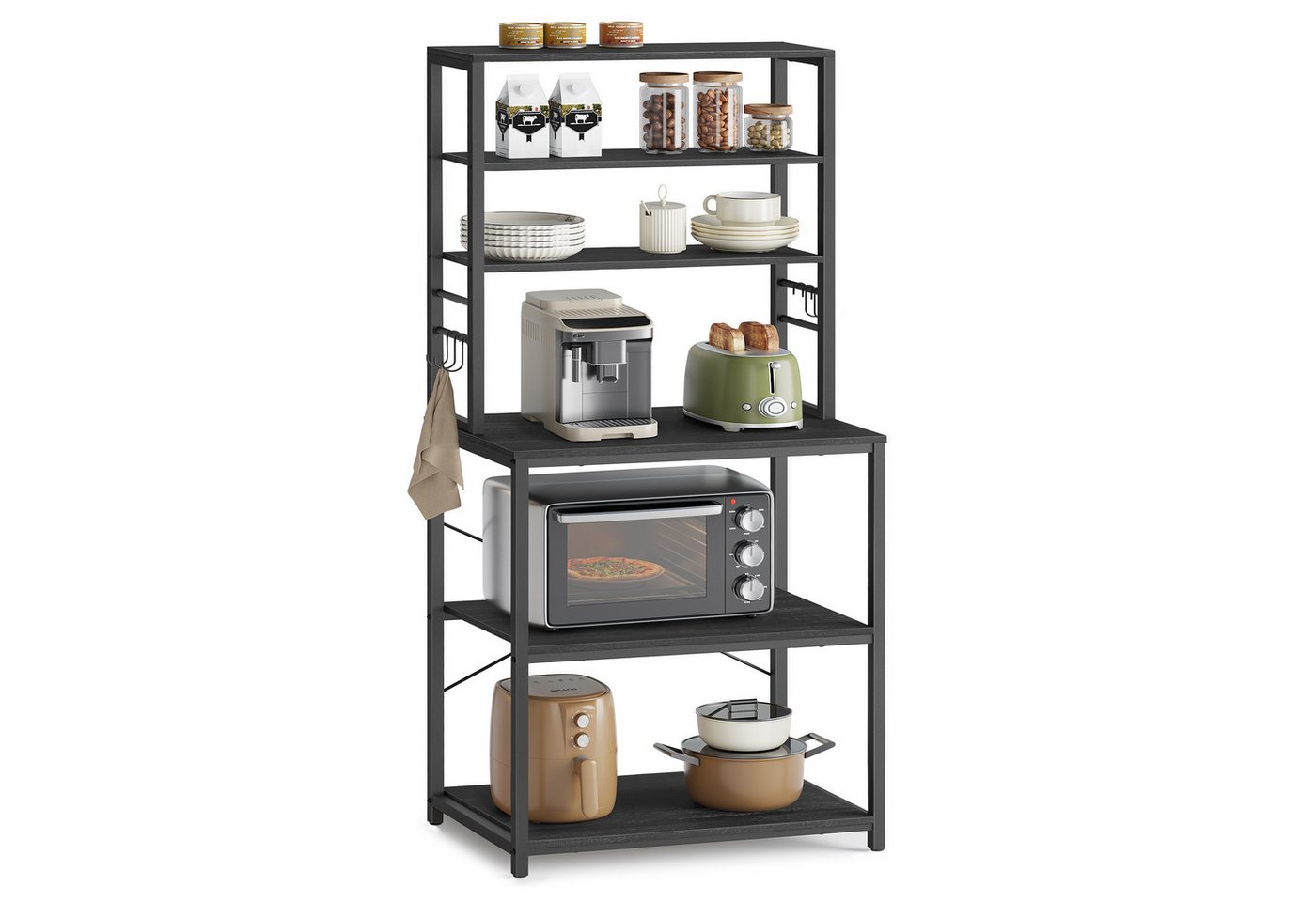 VASAGLE Standregal Küchenregal Standregal, 6 Ablagen, 40 x 60 x 167 cm, Industrie-Design, stehend, Stahlrahmen