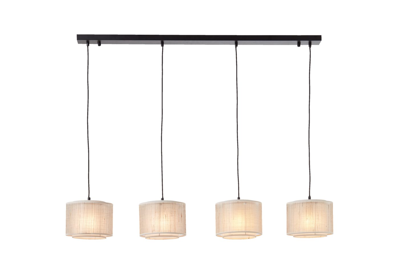 Lightbox Pendelleuchte, ohne Leuchtmittel, Hängelampe, kürzbar, 114 x 125 x 22 cm, E27, max. 42 W, schwarz/beige