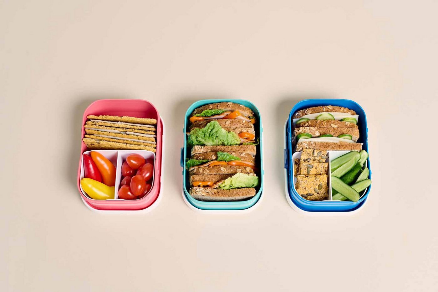Mepal Lunchbox Campus Lunchset 3-tlg., Acrylnitril-Butadien-Styrol (ABS), (3-tlg), Spülmaschinengeeignet