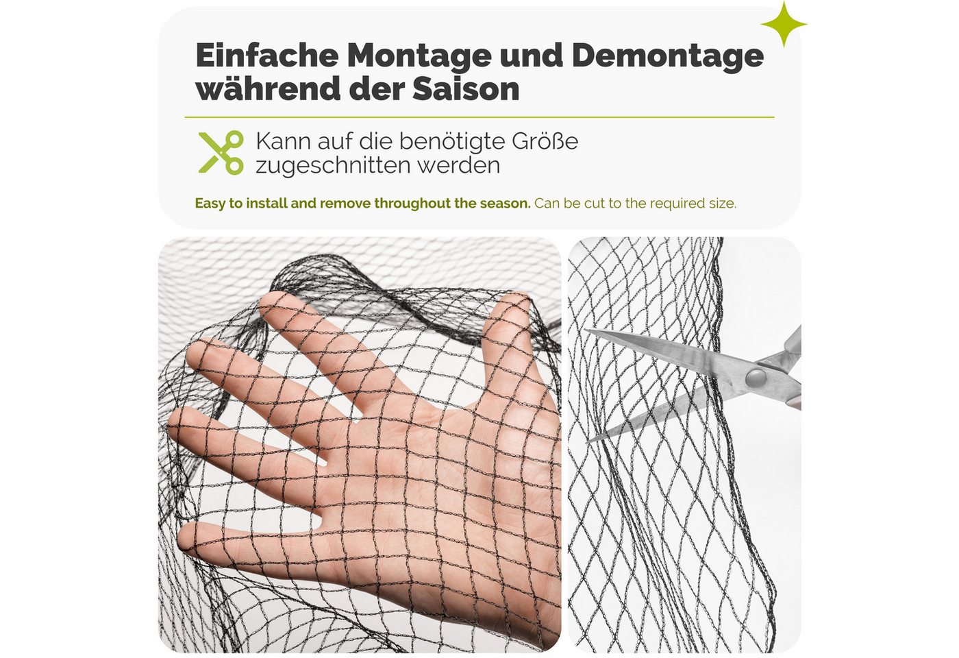 Garronda Schutznetz Vogelschutz HDPE 20 × 20 mm UV-beständig gegen Katzen GD-0194, BxL: 2x3 m, (1-St), UV-beständig, schützt Obst und Gemüse vor Vögeln und Katzen Bild 3