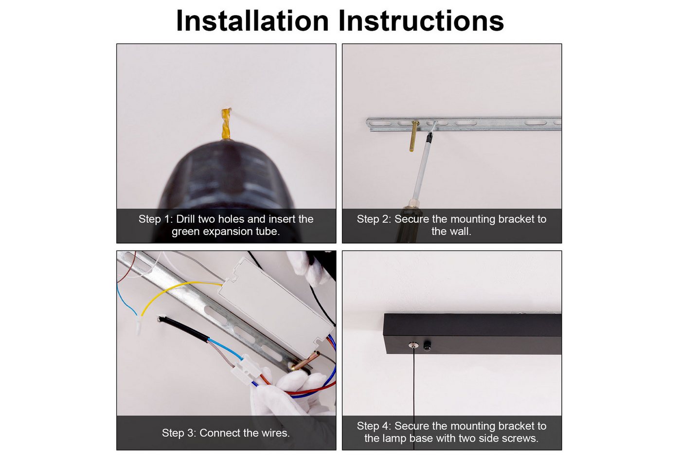 POPOLIC LED Pendelleuchte Esstisch 115cm, Dimmbare Moderne LED Pendelleuchten Mit Fernbedienung, 3000K/4500K/6000K 3 Farben, Lichter 10% -100% Helligkeit Einstellbar, Höhenverstellbar, Für Büro Esszimmer Bild 3