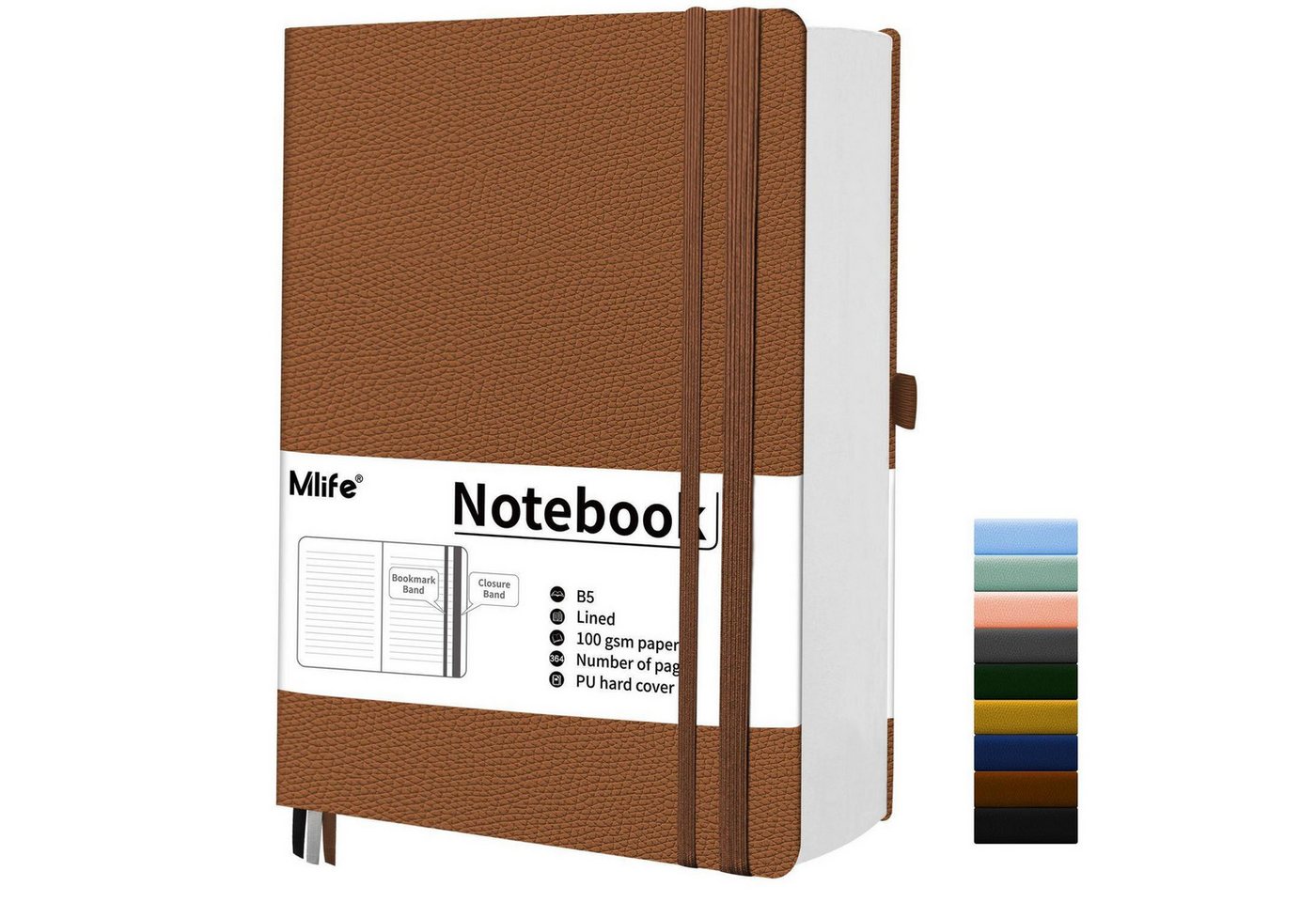 LuxusKollektion Notizbuch Notizbuch B5 Liniert 360 Seiten Braun Bild 3