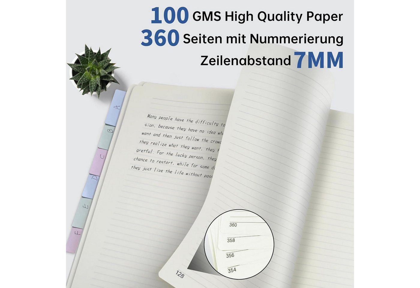 LuxusKollektion Notizbuch Notizbuch B5 Liniert 360 Seiten Braun Bild 4