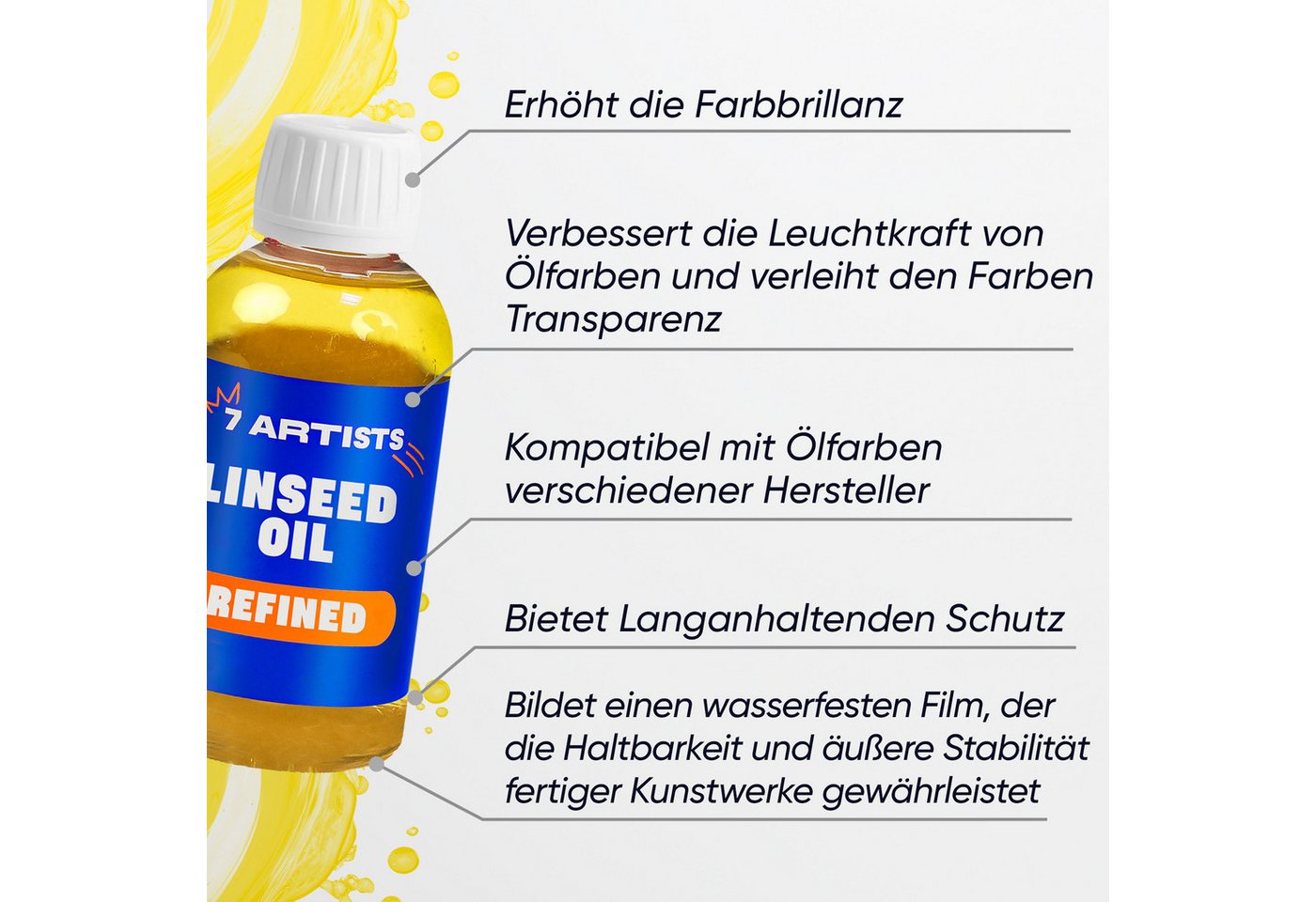 7 Artists Ölfarbe 7 Artists Leinöl Ölmalerei für Ölfarben Malmittel Künstlerbedarf