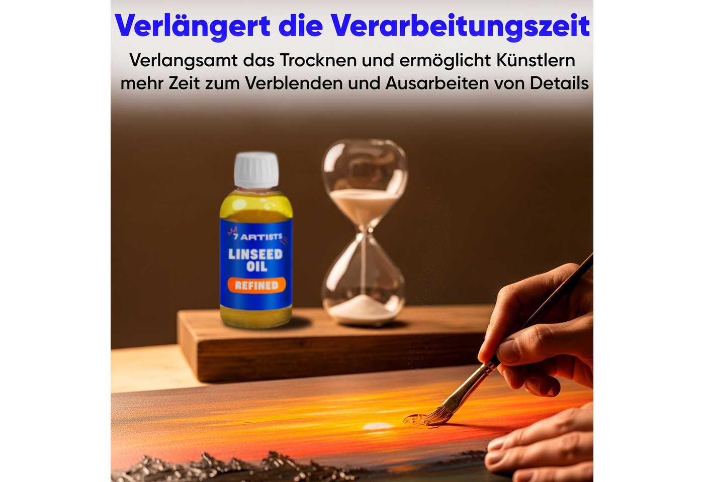 7 Artists Ölfarbe 7 Artists Leinöl Ölmalerei für Ölfarben Malmittel Künstlerbedarf Bild 5