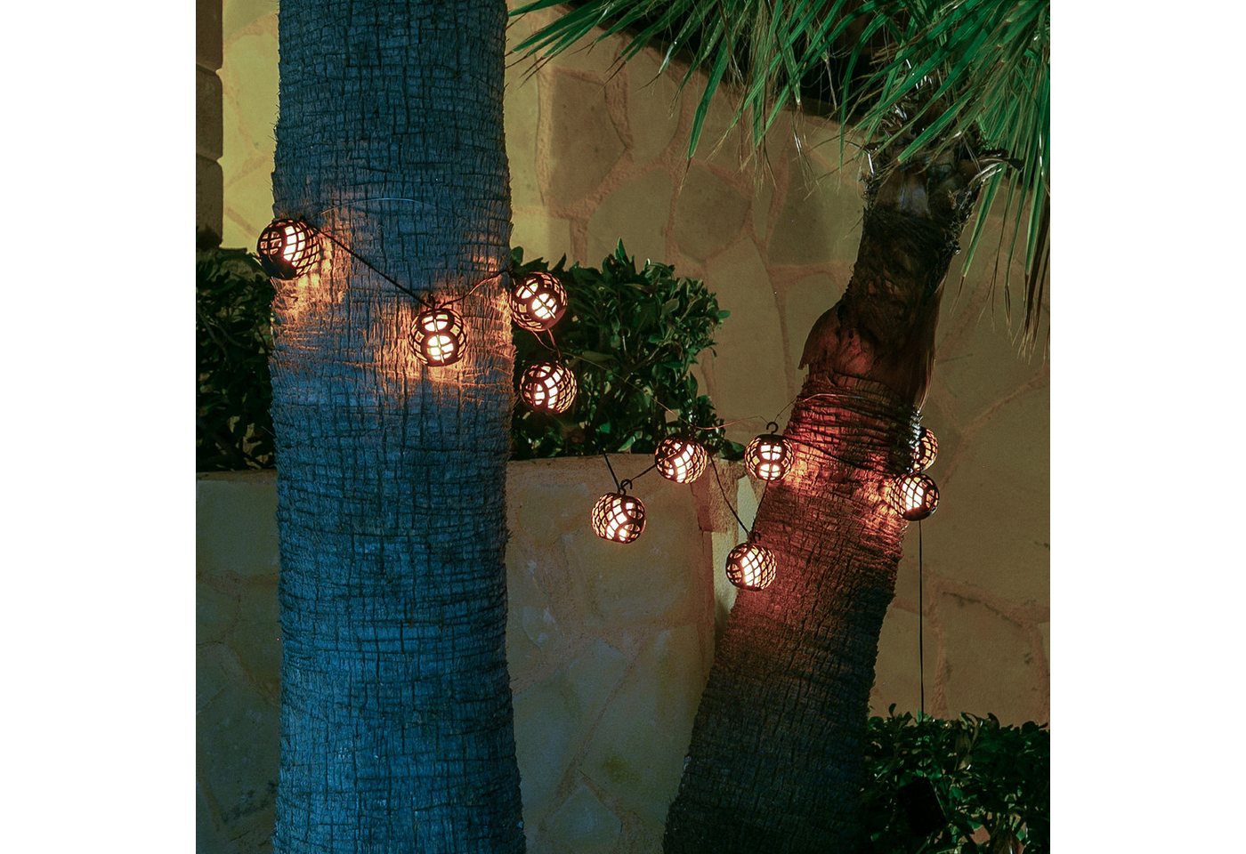 MARELIDA LED-Lichterkette Feuerball 8 Leuchtkugeln mit Flammeneffekt 2,1m Timer indoor outdoor, 8-flammig Bild 2