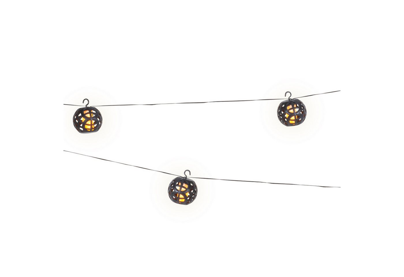 MARELIDA LED-Lichterkette Feuerball 8 Leuchtkugeln mit Flammeneffekt 2,1m Timer indoor outdoor, 8-flammig Bild 3