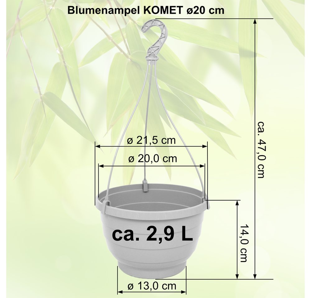Heimwerkercenter Blumentopf MePla - 2 Stück Wetterfestes Ampel KOMET - ø20 cm - Terrakotta Bild 2