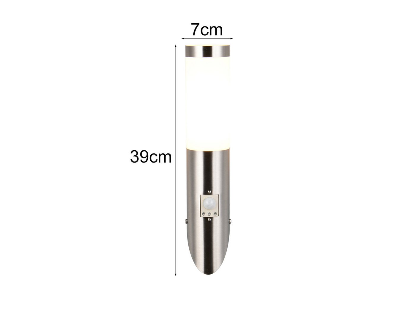 TRIO Leuchten LED Außen-Wandleuchte aus Edelstahl Silber, Höhe 39cm, mit Bewegungsmelder, LED wechselbar, warmweiß, Haus-beleuchtung Carport Haus-wand Außen-leuchte mit Bewegungssensor Bild 3