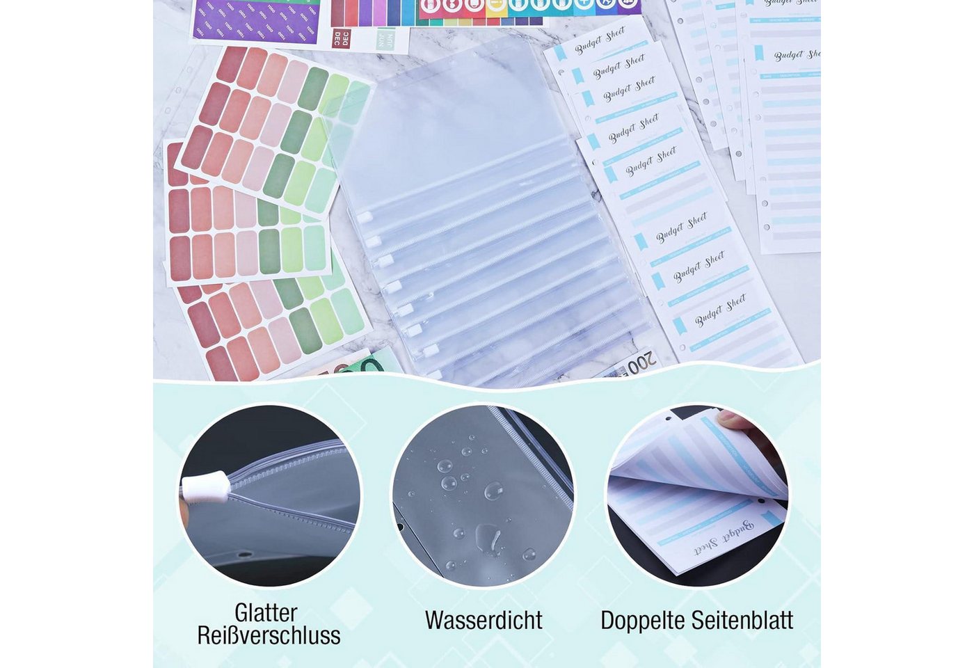 ANYUKE Notizbuch Budget Planner A6 Binder Bugetplaner Sparbuch Geld Organizer