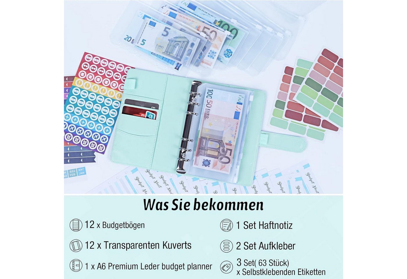 ANYUKE Notizbuch Budget Planner A6 Binder Bugetplaner Sparbuch Geld Organizer Bild 2