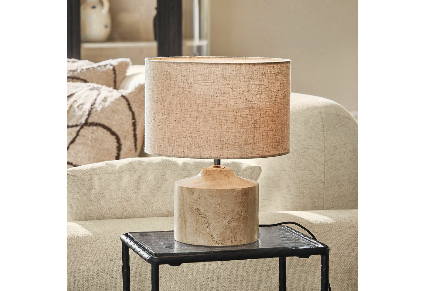 Mirabeau Tischleuchte Tischlampe Caleneuve beige Bild 3