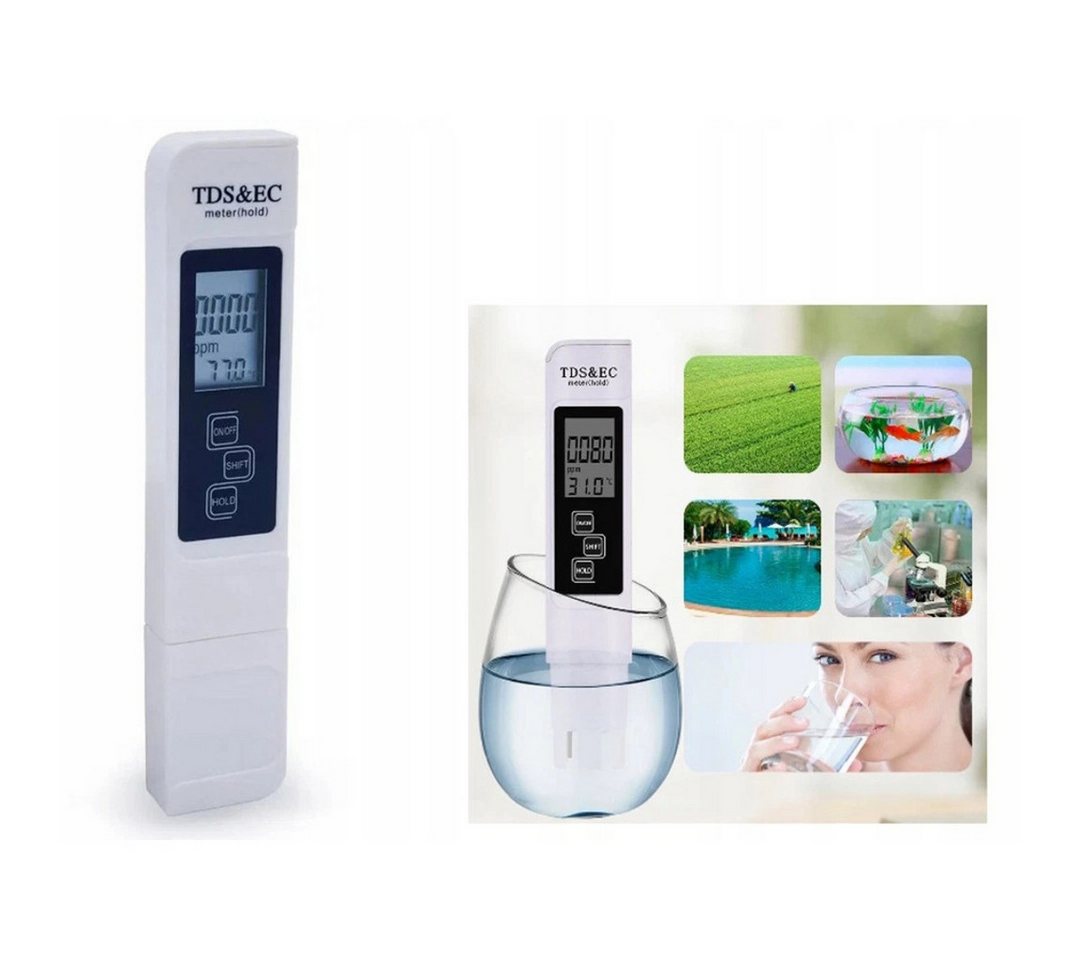 VERK GROUP Trinkwassertest TDS Messgerät Wassertester für Trinkwasser EC Leitwert Osmose, Messgerät, 1-tlg., 1 Messgerät mit Zubehör, TDS-, EC- und Temperaturmessung, HOLD-Funktion, schnelle Bild 3