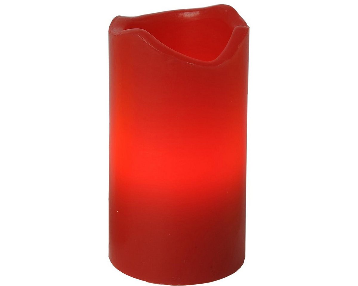 MARELIDA LED-Kerze LED Kerzenset Adventskerzen Echtwachs flackernd Timer Fernb. 4St rot, LED Classic, warmweiß (2100K bis 3000K) Bild 4