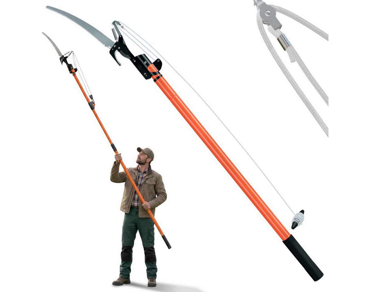 Deuba Handsäge, Teleskop Astsäge 2in1 Nylon Seilzug max. Arbeitshöhe 4 Meter Bild 3