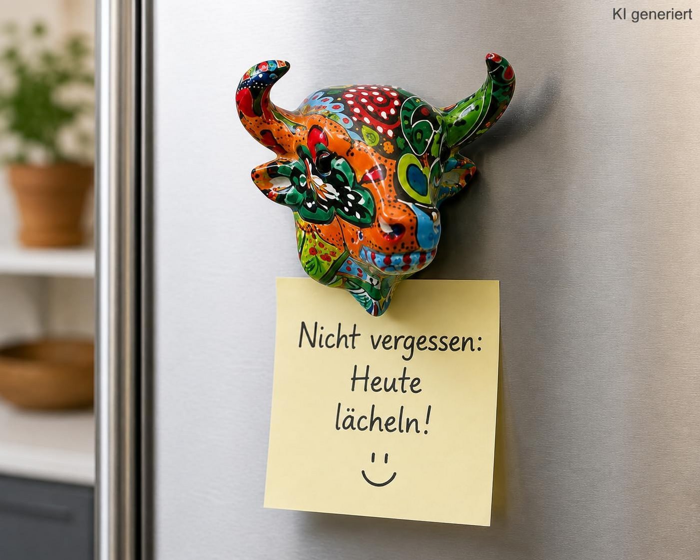 LK Trend & Style Magnet 2x Kuh- Stierkopf Dekomagnet (Kühlschrankmagnet, 2-St., nach Verfügbarkeit), Dekoelement lässt sich an alle magnetischen Gegenstände anbringen