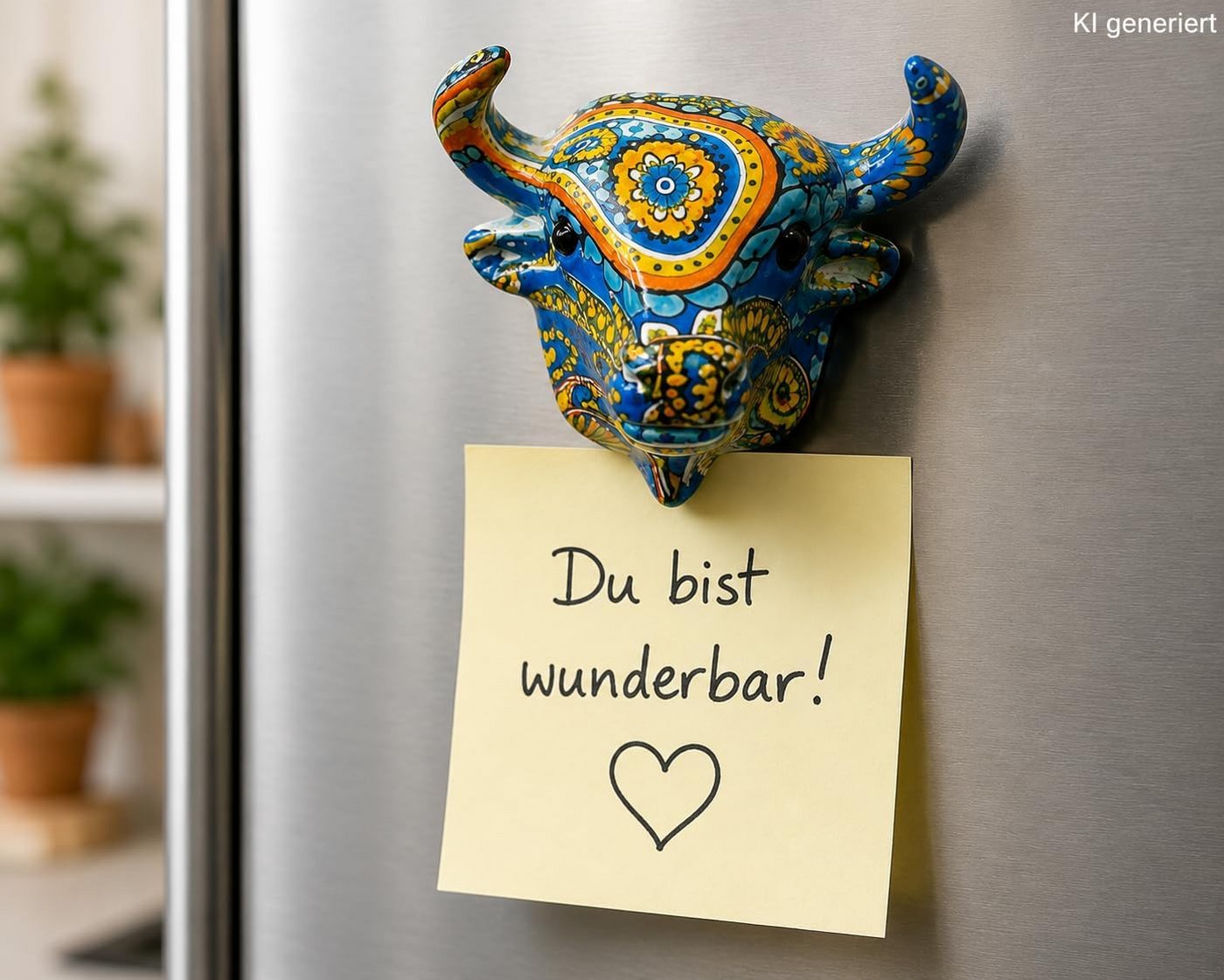 LK Trend & Style Magnet 2x Kuh- Stierkopf Dekomagnet (Kühlschrankmagnet, 2-St., nach Verfügbarkeit), Dekoelement lässt sich an alle magnetischen Gegenstände anbringen Bild 3