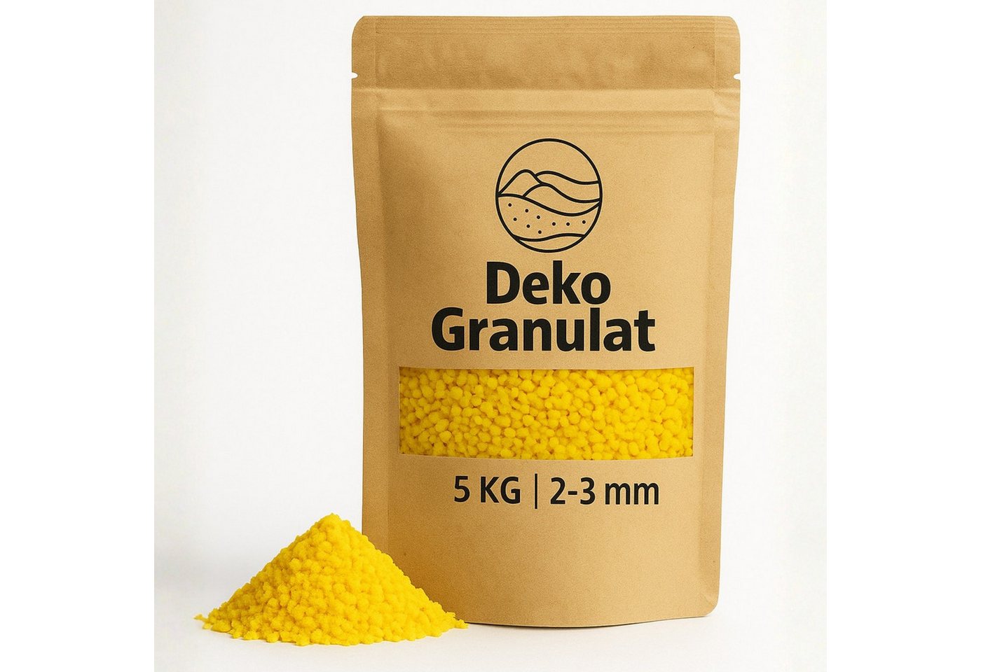 matches21 HOME & HOBBY Dekosand Deko-Granulat gelb in Ø 2 - 3 mm als Gläser, Vasen Streudeko (1-St), 5 kg grober Deko-Sand aus bunten Steinchen Bild 3
