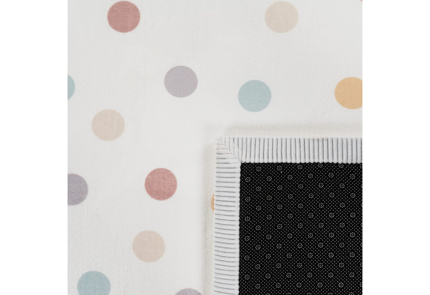 KADIMA DESIGN Kinderteppich waschmaschinenwaschbar Punkte Kindermotiv Kinderzimmer Kinderteppich, Läufer, Höhe: 24 mm, Florhöhe: 20 mm, 100% Polyester, Rechteckig, 80x150cm, Mehrfarbig Bild 2