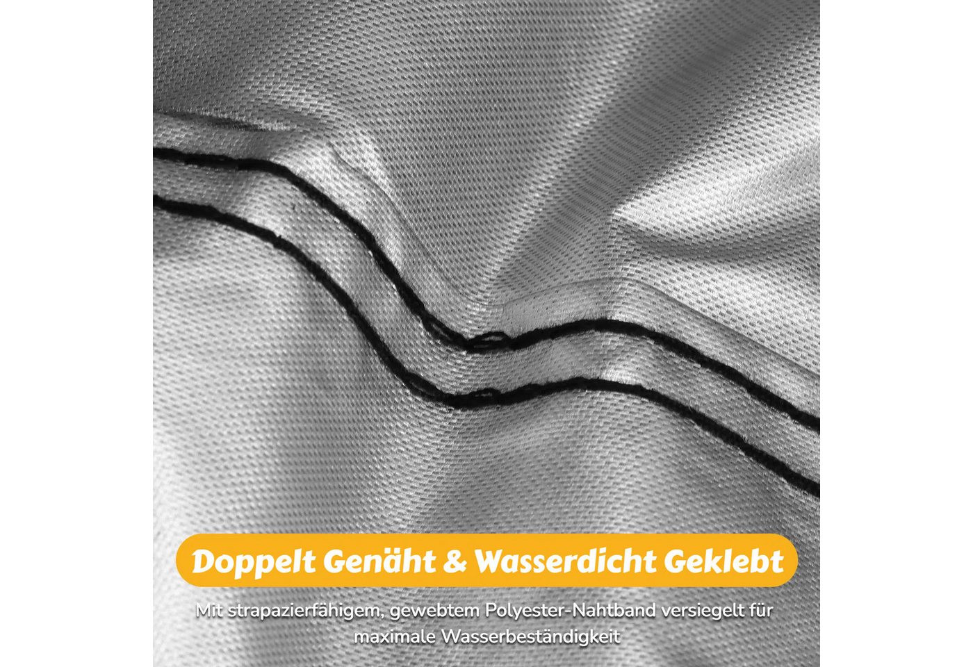 BlingBin Faltgarage Elektromobil Abdeckhaube Wasserdicht, Abdeckung für Mobilitätsroller (1er Set, 1-St., Abmessungen: 124 × 58 × 99 cm), Outdoor-Regenschutz mit Gummiband für Behinderten-Roller, Schwarz Bild 3