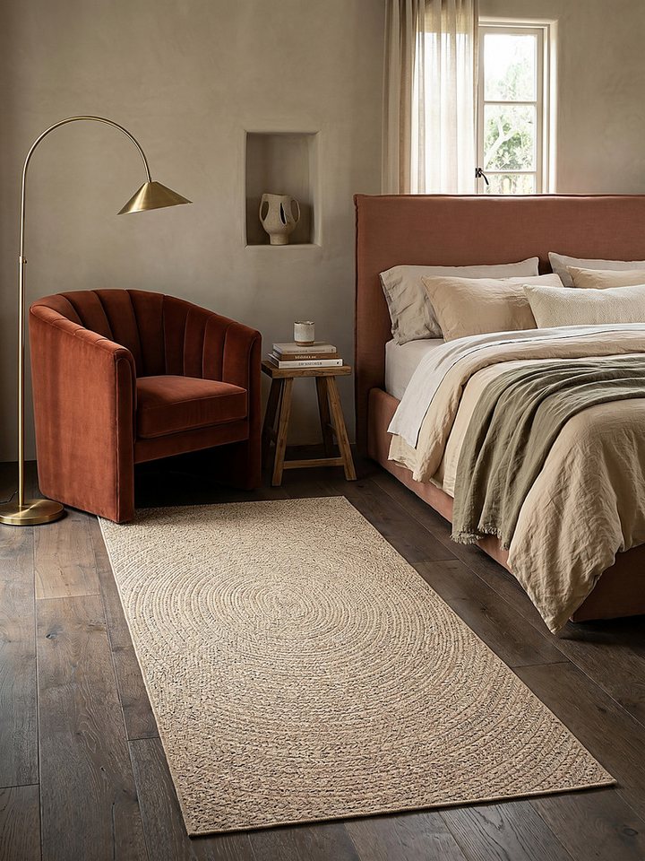 KADIMA DESIGN Teppich CORDEV Teppichläufer Natur 60x90 Berber Polypropylen Wohnzimmer, Rechteckig, Höhe: 4 mm, Saugroboter-geeignet, Strapazierfähig, Pflegeleicht, Farbecht Bild 3