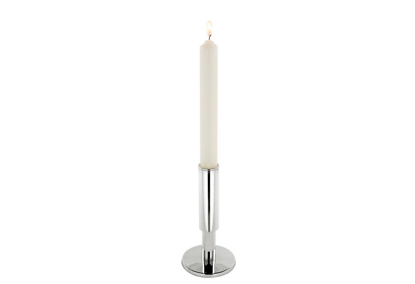 Fink Kerzenleuchter RITMO Leuchter - H.17,7cm - silberfarben - Stahl/vernickelt (1 St., Lichtträger - Kandelaber), Eleganter Kerzenleuchter: Kerzenständer & Halter für Stabkerzen Bild 3