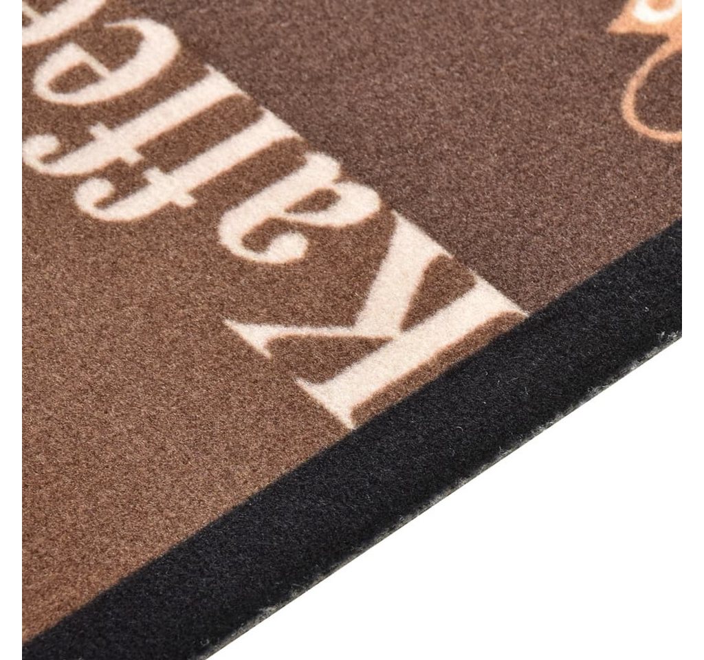 furnicato Teppich Trendige Bodenmatte 180 x 60 cm in Kaffee-Aufdruck Braun, 60 x 180 cm, Maschinenwaschbarer Teppichläufer mit rutschfester Latexbasis Bild 2