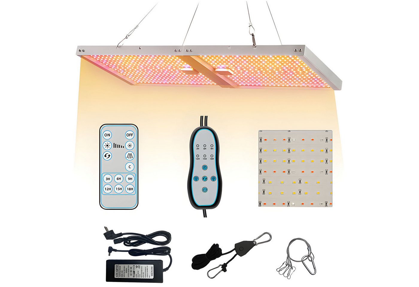 MUPOO Pflanzenlampe Vollspektrum 728 LEDs Pflanzenwachstumslicht Faltbare Wachstumslampe, 476 Warmweiß, 180 Rot, 72 Blau, 120W mit Fernbedienung,Timer,10-Stufige Helligkeit Bild 3