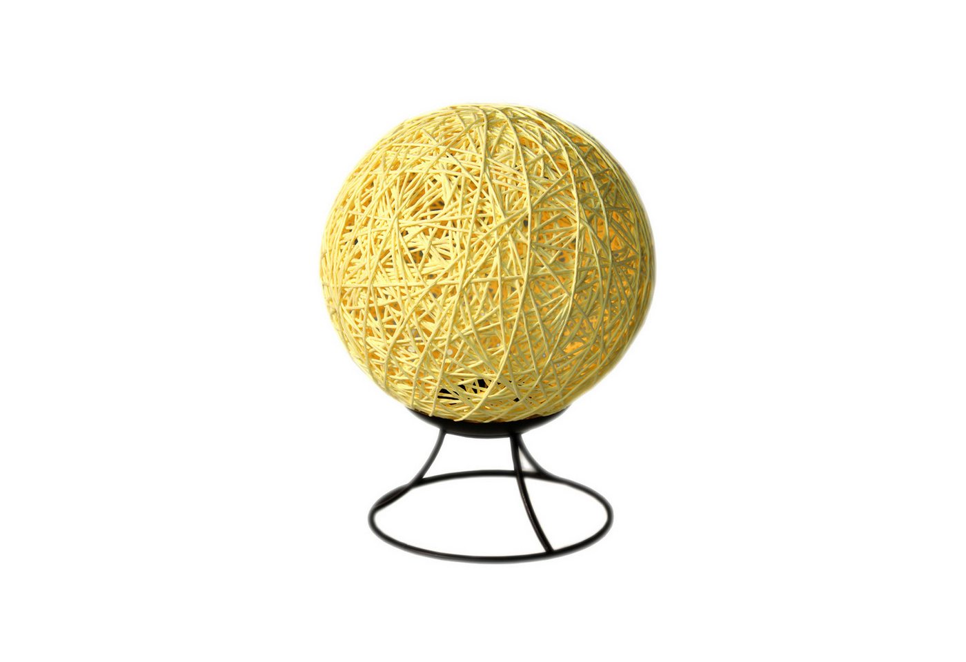 RADOLEO Tischleuchte Nachttischlampe NEST Bastkugel Tischleuchte dimmbar 20cm USB beige, LED Classic Bild 3