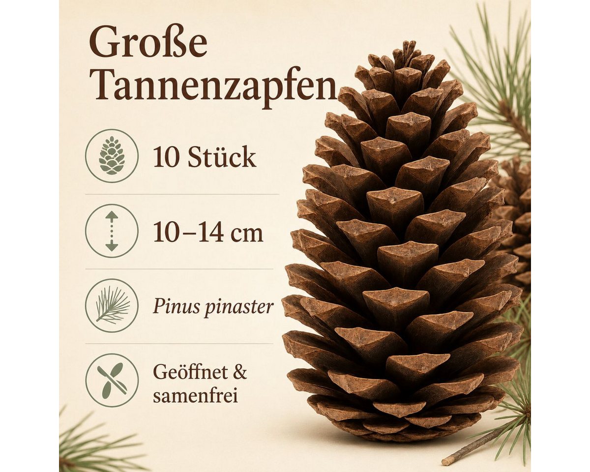 NaDeco Bastelnaturmaterial Maritima-Zapfen, Größe 10-14cm, Natur, 10 Stück Pinus pinaster Bild 4