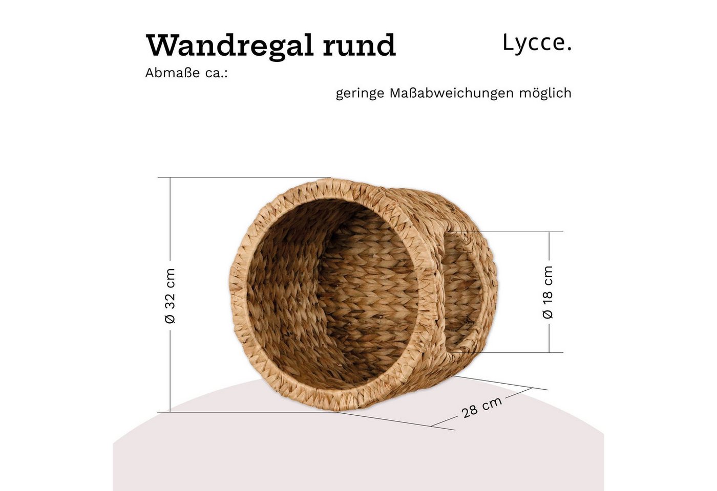 Lycce Wandregal Wandregal Badezimmer Regal geflochten aus Wasserhyazinthe, 2-tlg.