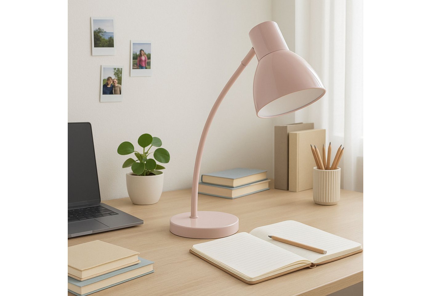 Lightbox Tischleuchte, ohne Leuchtmittel, Schreibtischleuchte E14, 43 cm, Metall, rosa, max. 20 W, LED geeignet Bild 2