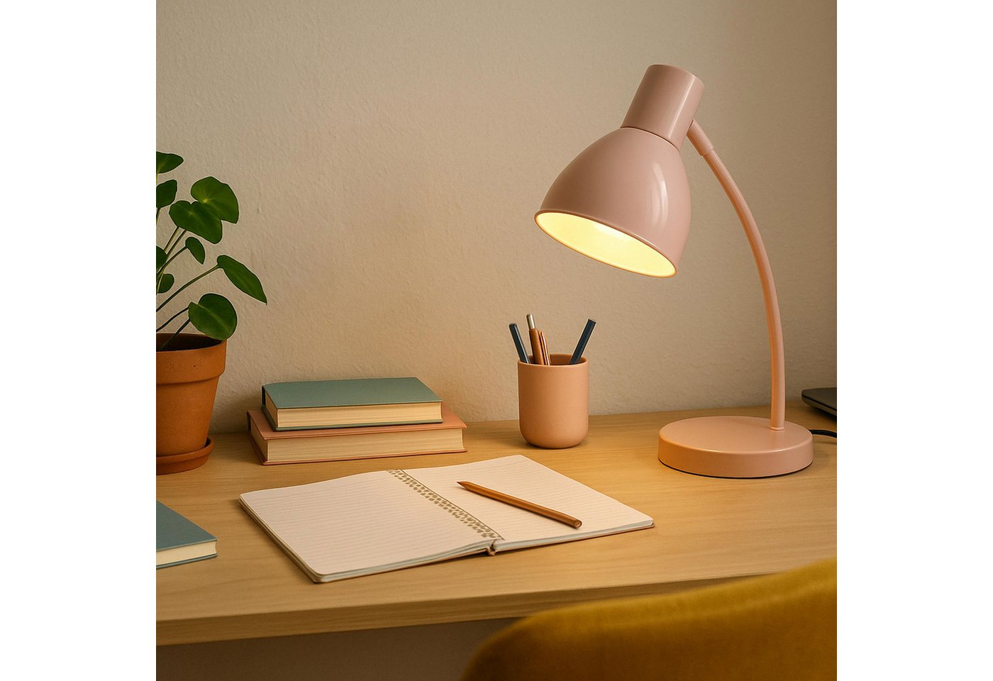Lightbox Tischleuchte, ohne Leuchtmittel, Schreibtischleuchte E14, 43 cm, Metall, rosa, max. 20 W, LED geeignet Bild 3
