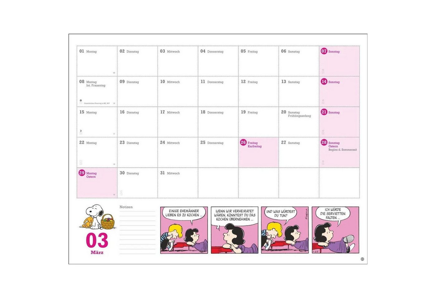 HEYE Wandkalender Peanuts Monatsplaner 2027
