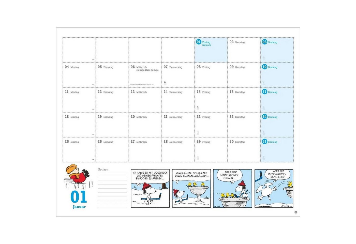 HEYE Wandkalender Peanuts Monatsplaner 2027 Bild 2
