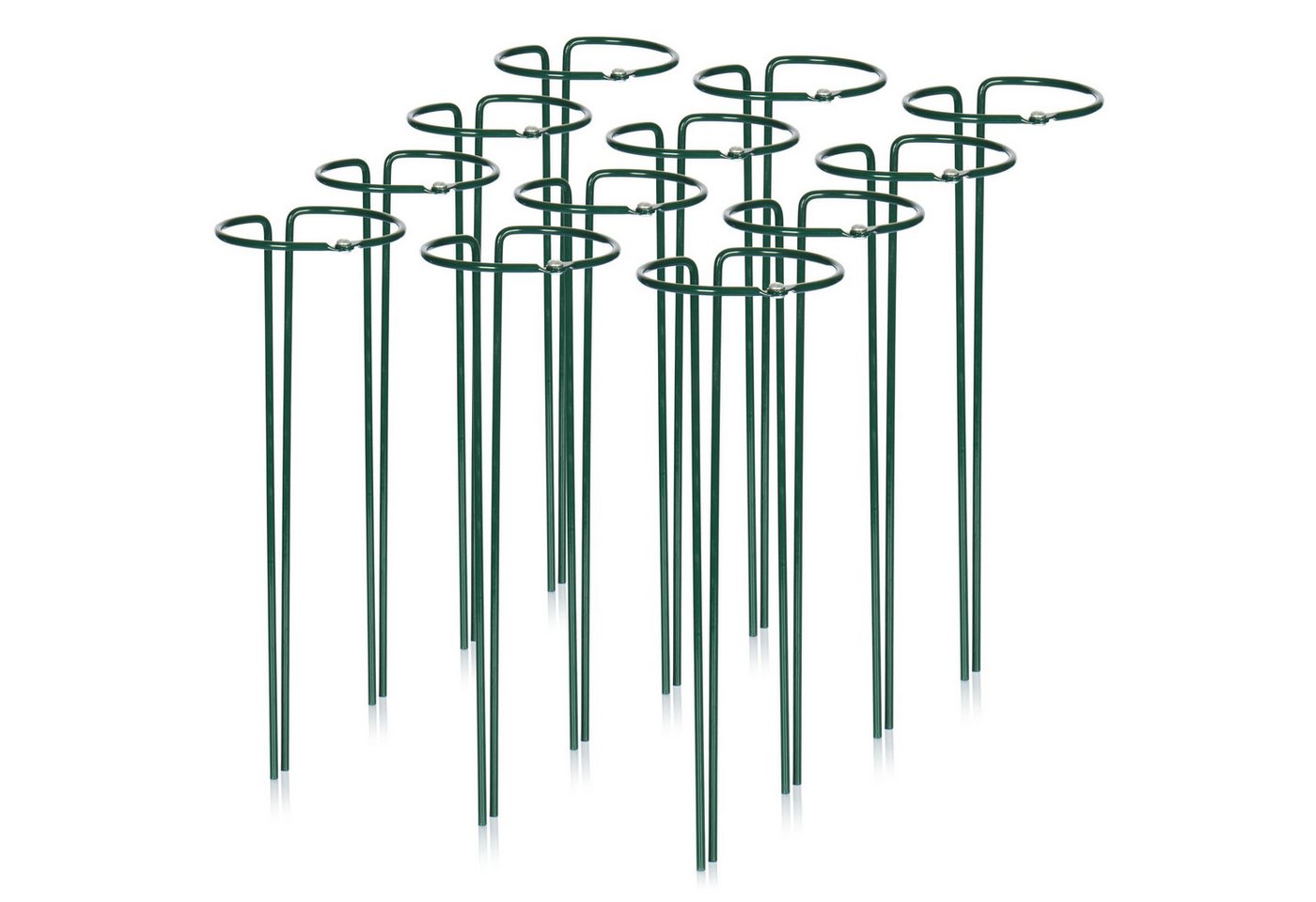 com-four Rankgitter Blumen- und Staudenhalter 35cm - Strauchstütze rund, 12 St., Buschstütze für Blumen, Rankengewächse und Stauden