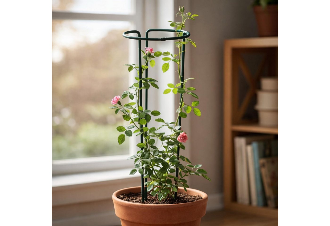com-four Rankgitter Blumen- und Staudenhalter 35cm - Strauchstütze rund, 12 St., Buschstütze für Blumen, Rankengewächse und Stauden Bild 3