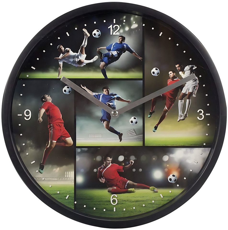 Trendhaus Bodenschutzmatte Trendhaus Let's Kick It Wanduhr, Wanduhr mit coolem Fußballmotiv