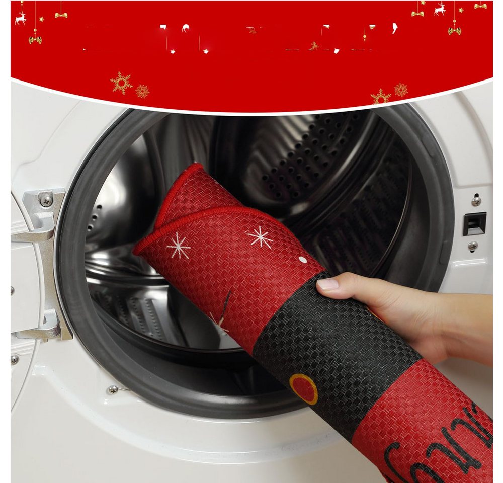 GarveeMore Teppich Türmatten Rote Weihnachten Halbkreis Weihnachten Willkommen Türmatten Bild 4