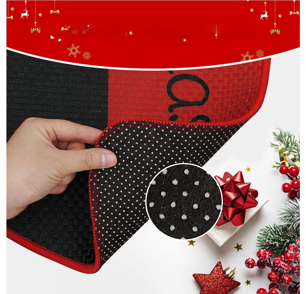 GarveeMore Teppich Türmatten Rote Weihnachten Halbkreis Weihnachten Willkommen Türmatten Bild 5