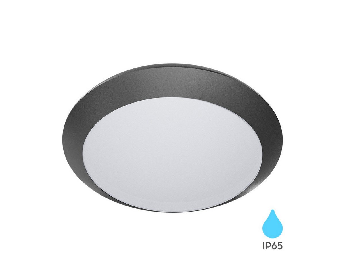 Braytron LED Deckenleuchte Deckenleuchte Deckenlampe Deckenlicht E27 Grau Eingang Flur A, ohne Leuchtmittel, IP65 wasserdicht Bild 3