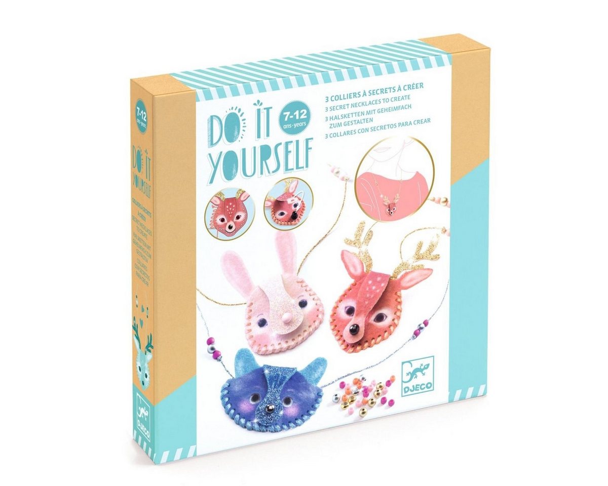 DJECO Kreativset DIY: 3 Halsketten Dazzlers Bastelset für Kinder