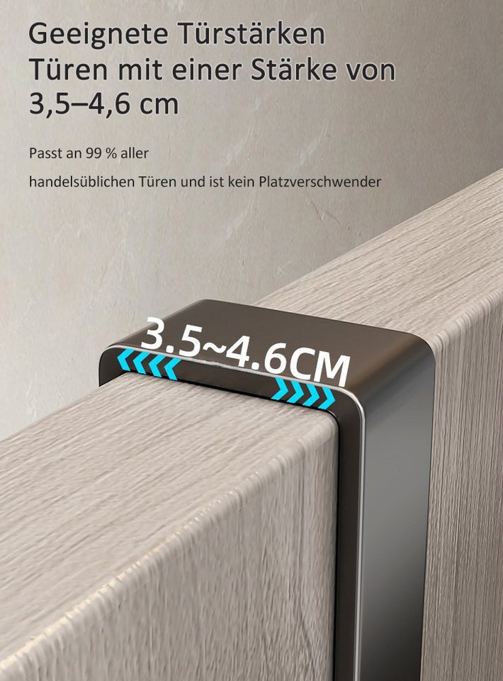 Jumpeak Türhaken türhaken zum einhängen, Türhaken, Aufbewahrung,6 Haken,haken tür, türhaken innenseite, haken zum einhängen, wandhaken, kleiderhaken tür Bild 4