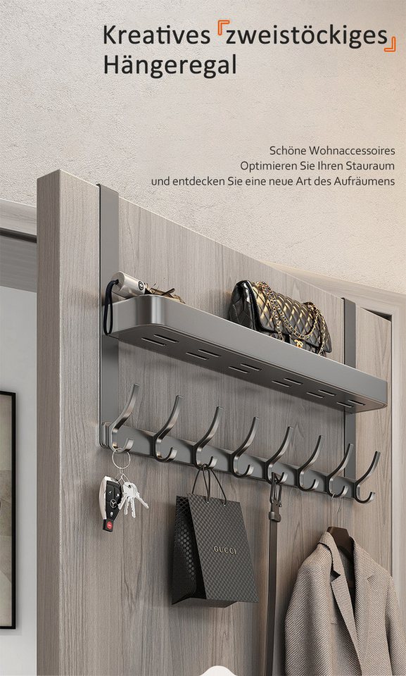Jumpeak Türhaken türhaken zum einhängen, Türhaken, Aufbewahrung,6 Haken,haken tür, türhaken innenseite, haken zum einhängen, wandhaken, kleiderhaken tür Bild 5