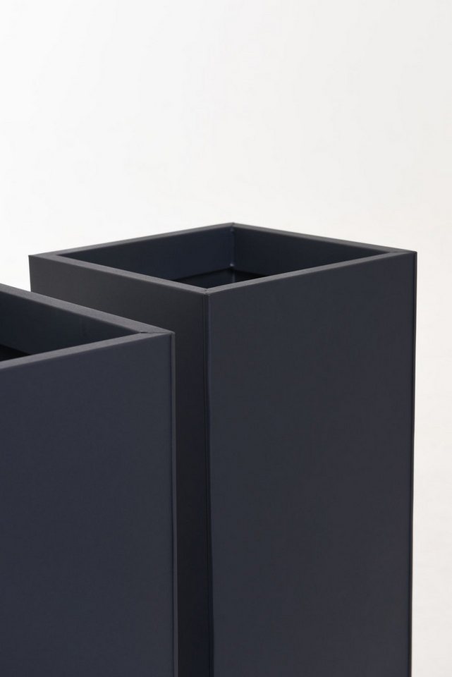 VIVANNO Pflanzkübel Zink BLOCK Säule - Anthrazit Matt (Set, 2 St), 29x29x80 cm Bild 4