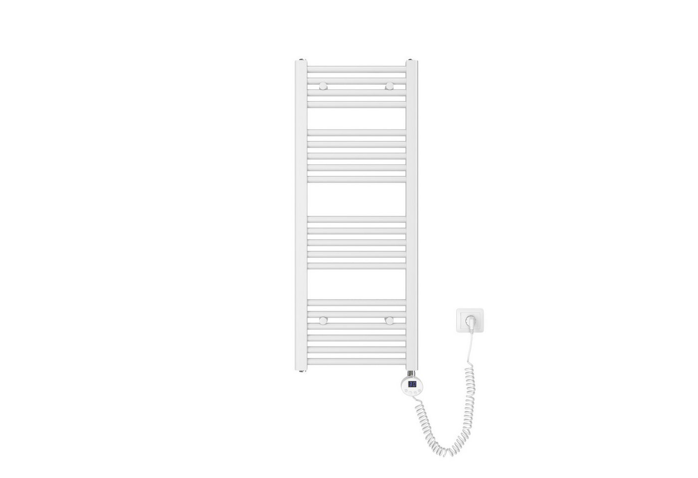 MEYKOERS Elektrischer Badheizkörper mit Smart WLAN Thermostat Heizstab, 300W, Intelligente App/Sprachsteuerung, Weiß, Geeignet für 3 m² Bild 3