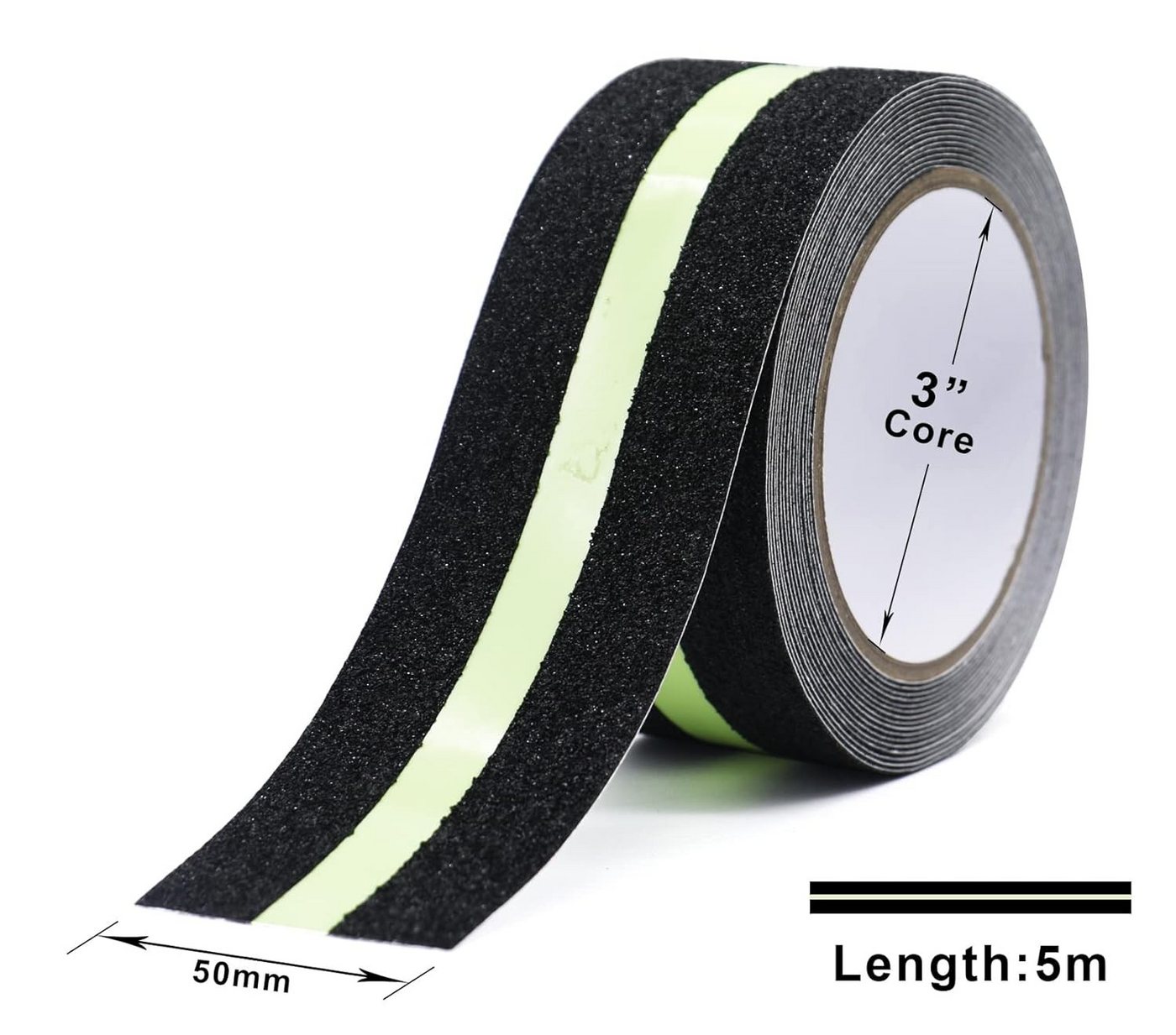 FELIXLEO Antirutschmatte 2 Rollen selbstklebendes Antirutschband 5m x 50mm fluoreszierend., 1-St. Bild 3